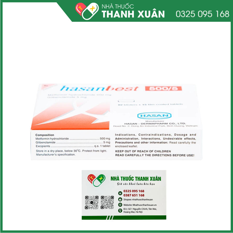 Hasanbest 500/5 trị đái tháo đường tuýp 2